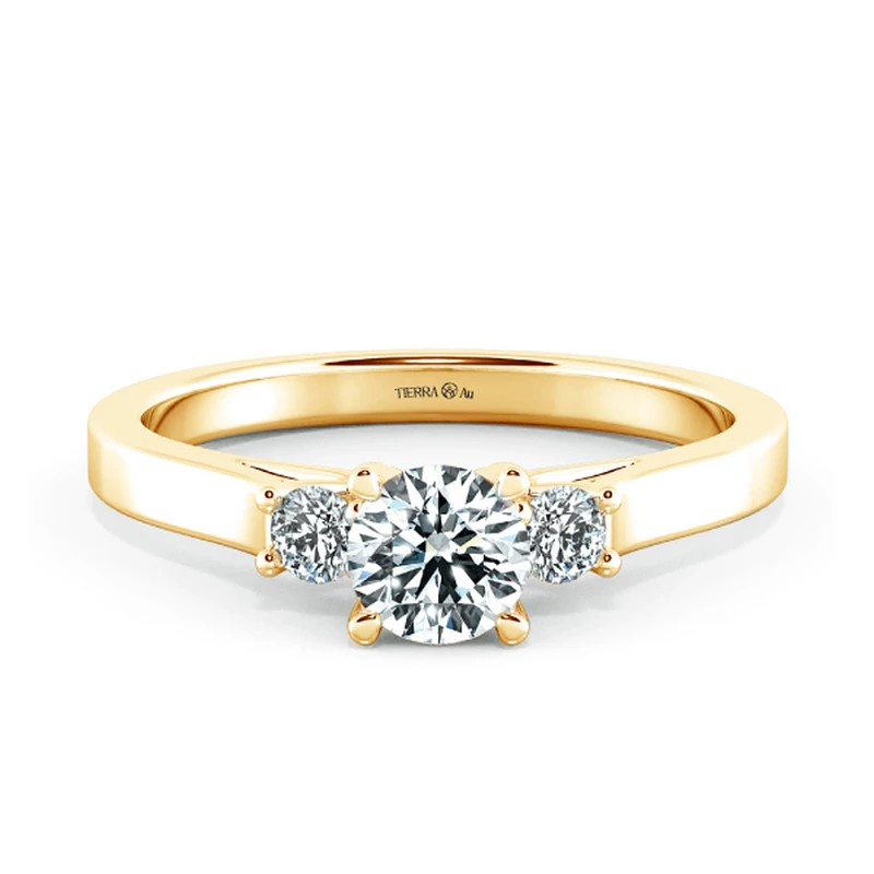 Nhẫn đính hôn Threestone chấu peg-head NCH3104 1